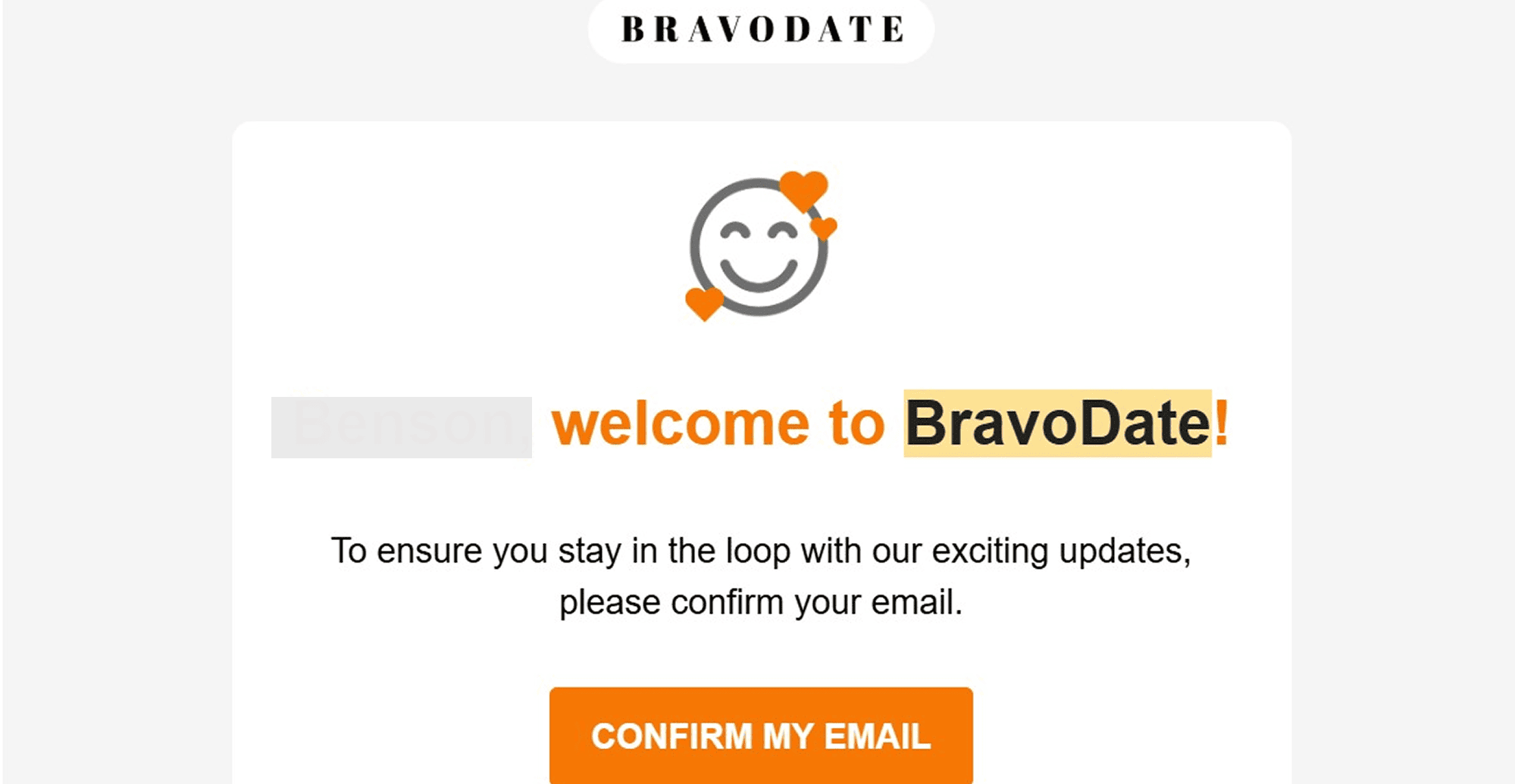 Bravo Date email verification