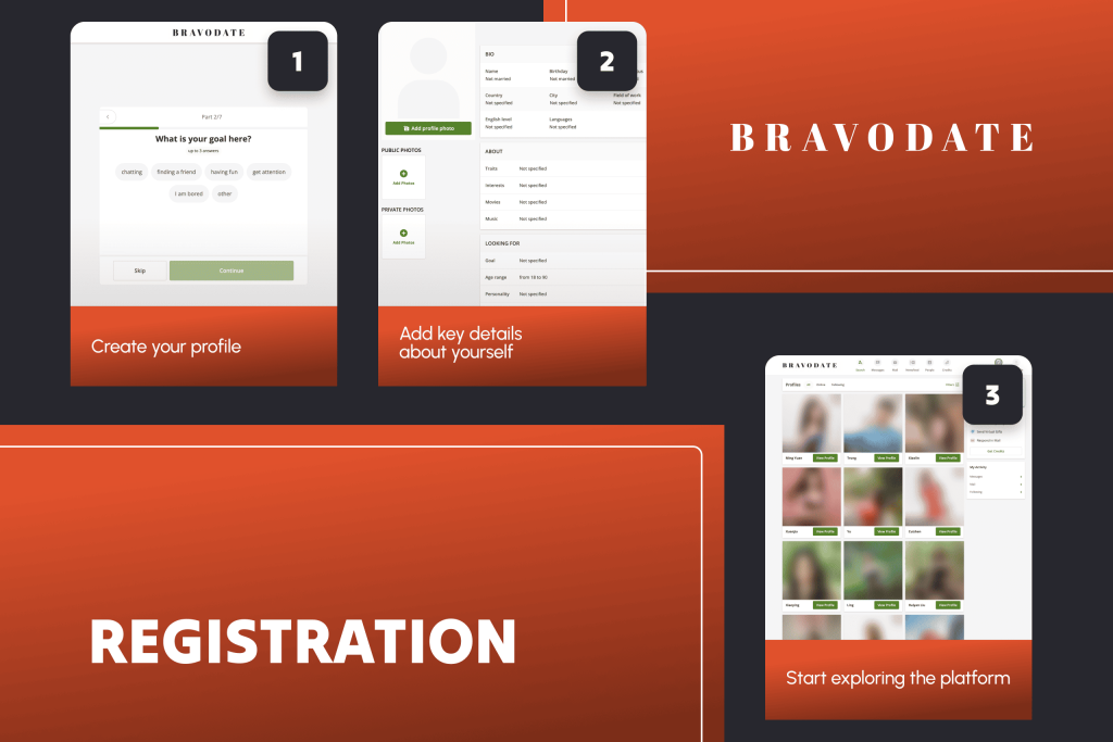 BravoDate registration process