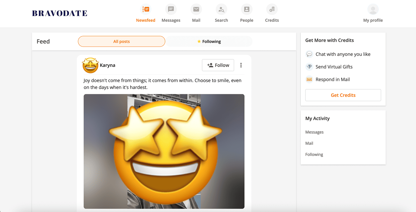 BravoDate sign in dashboard