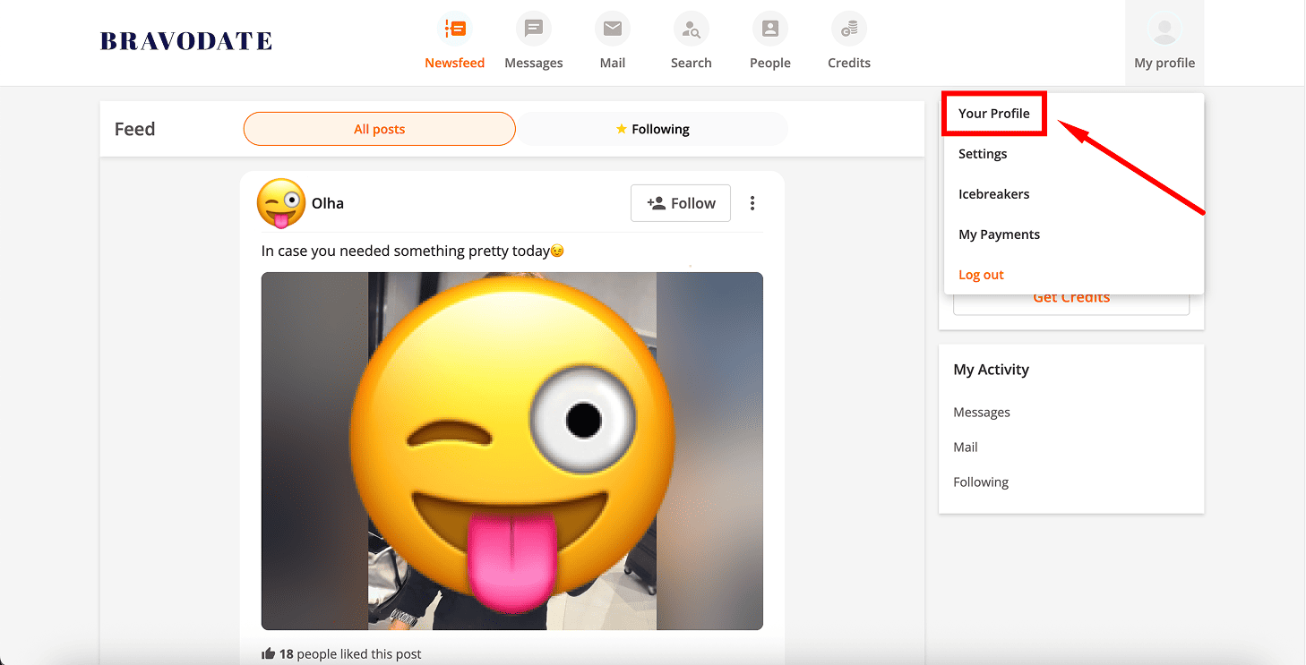 Fill in Bravo Date account