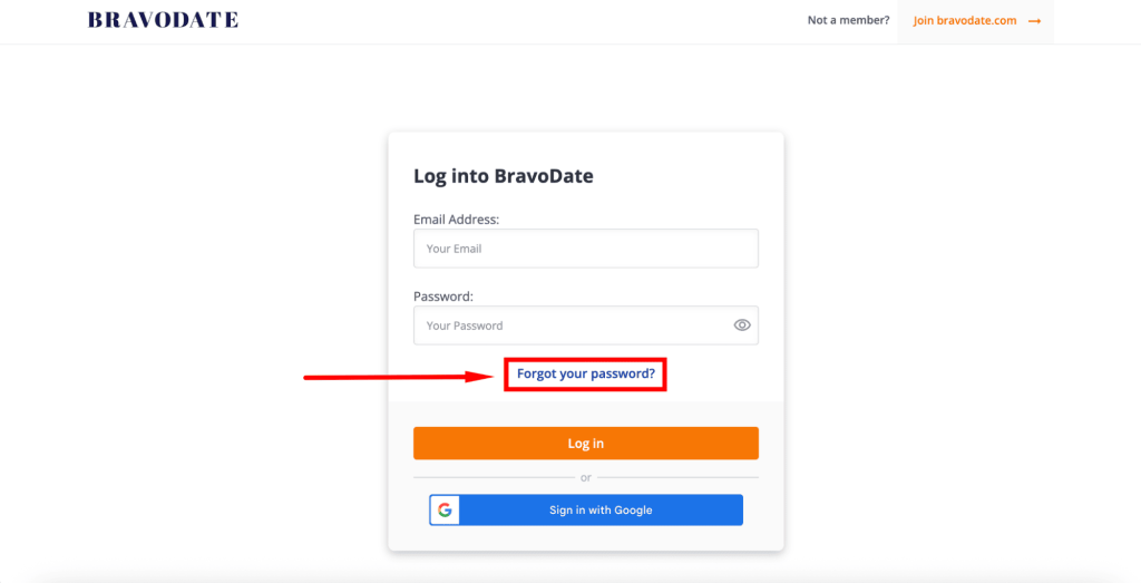 Forgot BravoDate password - steps to restore it