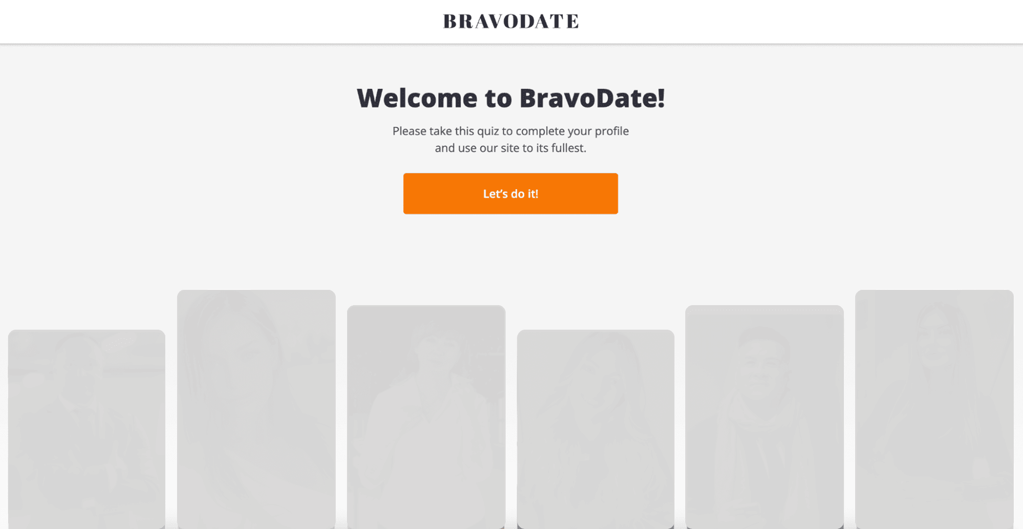 Join BravoDate - Welcome page