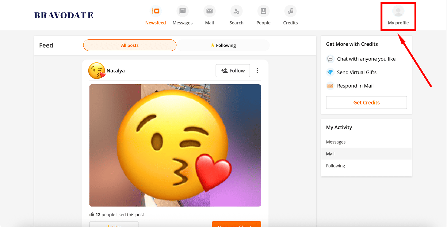 Start completing the BravoDate profile